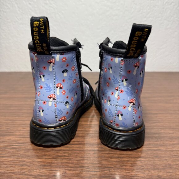 Dr Martens 1460 Toddler Patent Woodland Boots Size 8/EU24 Zen Blue Mushroom Zip - Picture 4 of 11